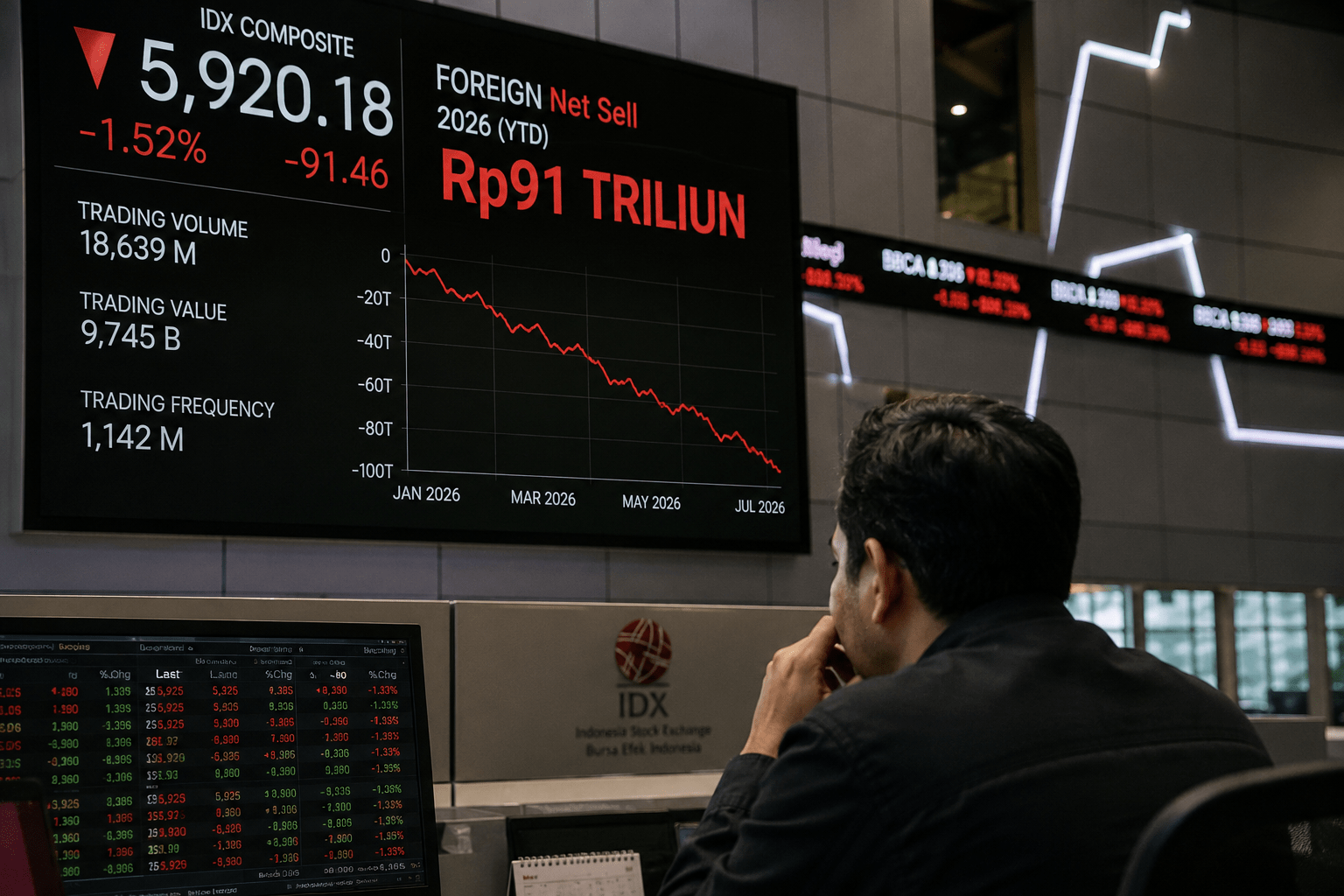 Net Sell Asing Tembus Rp91 Triliun, IHSG Berupaya Lanjutkan Pemulihan